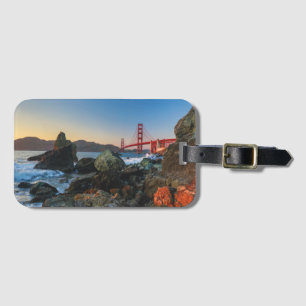Étiquette À Bagage Golden gate bridge au crépuscule   San Francisco