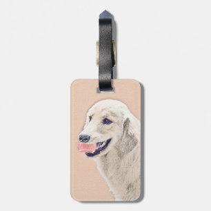 Étiquette À Bagage Golden Retriever avec Tennis Ball Peinture Chien A