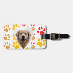 Étiquette À Bagage Golden Retriever Chien Coeurs Pâtes Imprimer