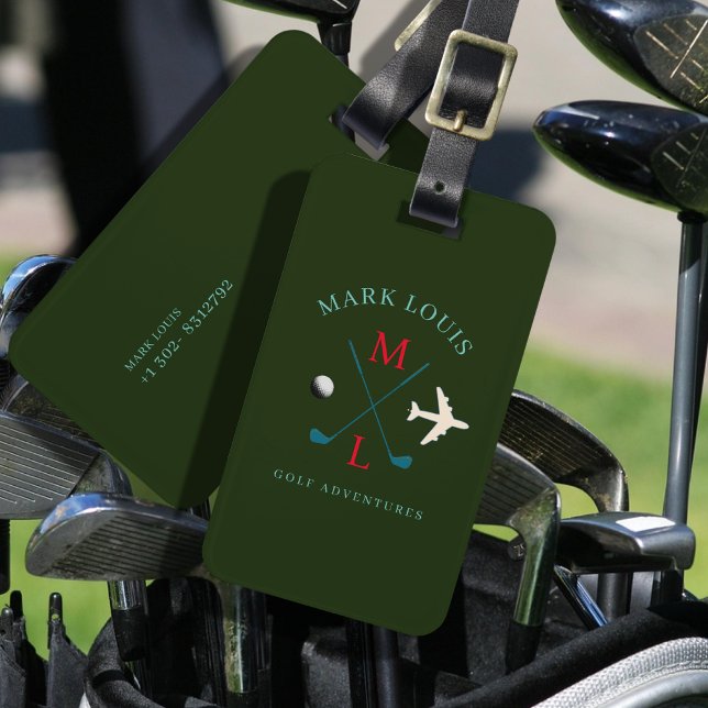 Étiquette À Bagage Golf Aventures Bagages de voyage de golf (Créateur téléchargé)
