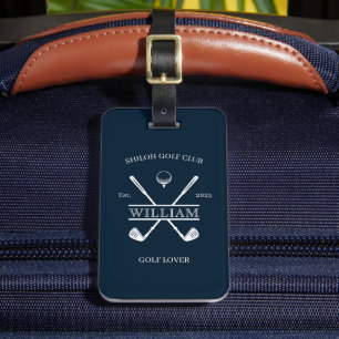 Étiquette À Bagage Golf Lover Cross Club bleu foncé