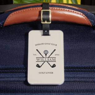 Étiquette À Bagage Golf Lover Cross Club Tan