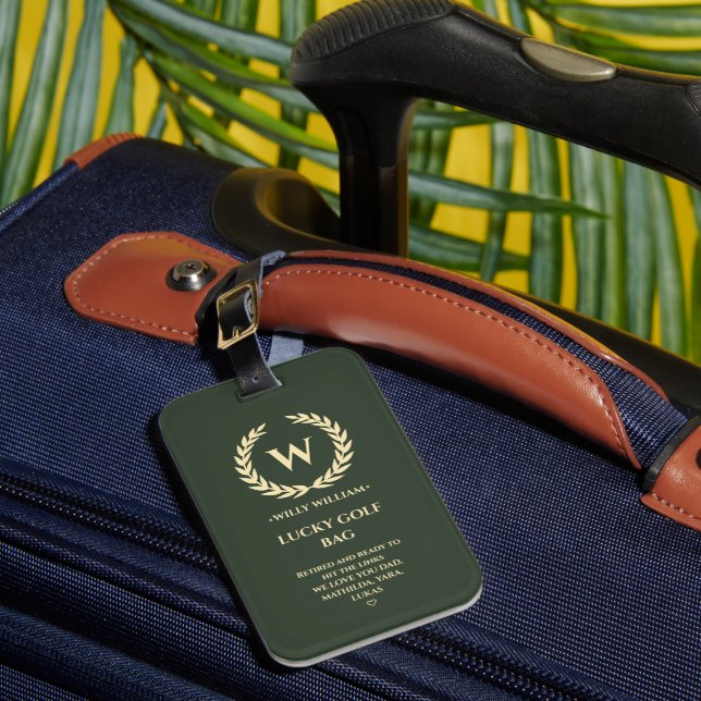 ÉTIQUETTE À BAGAGE GOLF MONOGRAM LUCKY GOLF BAG MODERNE RETRAITE (Insitu Rectoal 1)