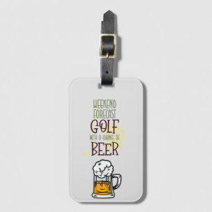 Étiquette À Bagage Golf week-end avec boule et bière 