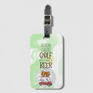 Étiquette À Bagage Golf week-end avec boule et bière