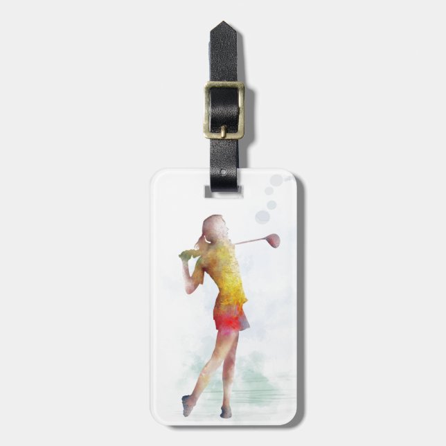 ÉTIQUETTE À BAGAGE GOLFEUR DE FEMME (Devant Vertical)