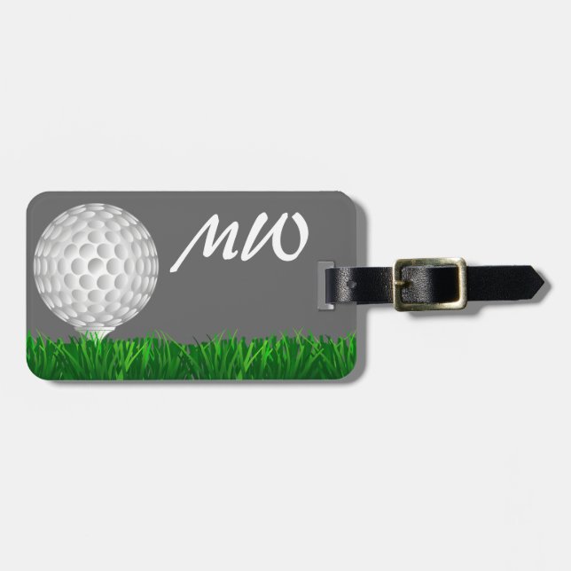 Étiquette À Bagage Golfeur personnalisé de boule de golf (Devant horizontal)