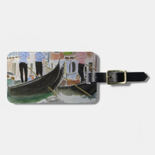 Étiquette À Bagage Gondoliers Italie