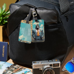 Étiquette À Bagage Gorille en costume voyageant avec force et style