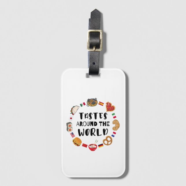 Étiquette À Bagage Goûts à travers le monde (Devant Vertical)