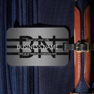 Étiquette À Bagage Gradient gris moderne et bandes noires horizontale