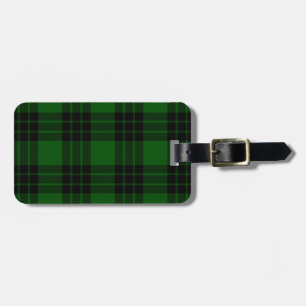 Étiquette À Bagage Graham tartan vert noir plaid