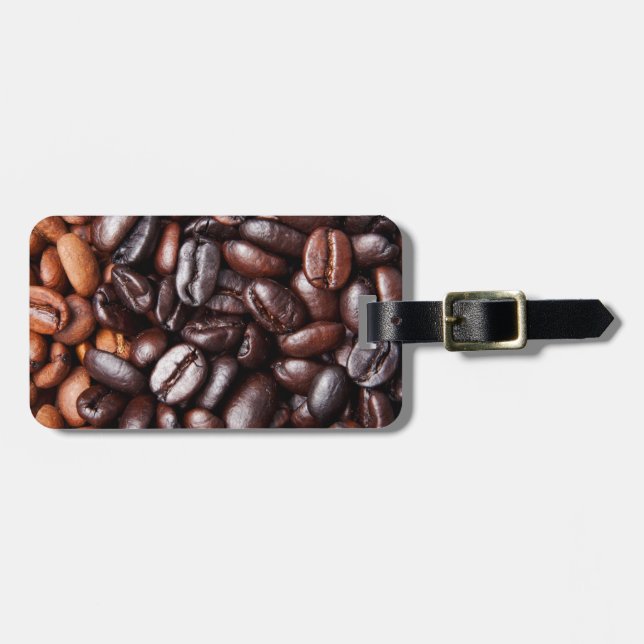 Étiquette À Bagage Grains de café - lumière entière et obscurité (Devant horizontal)