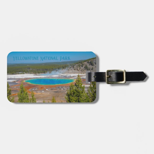 Étiquette À Bagage Grand Prismatic Spring Parc national de Yellowston (Devant horizontal)