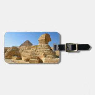 Étiquette À Bagage Grand Sphinx de Gizeh avec la pyramide de Khafre -
