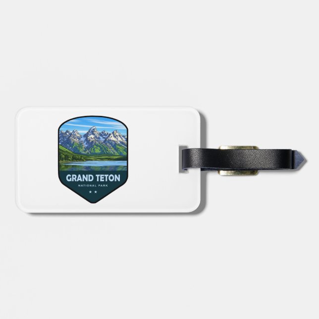 Étiquette À Bagage Grand Teton National Park Shield (Dos horizontal)