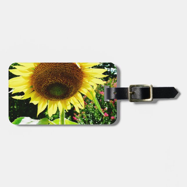 Étiquette À Bagage Grand tournesol jaune (Devant horizontal)