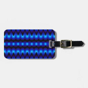 Étiquette À Bagage graphique bleu de fractale