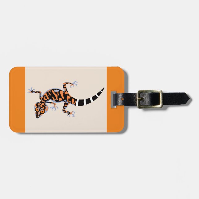 Étiquette À Bagage Graphique cool GECKO - Lizard - Orange (Devant horizontal)