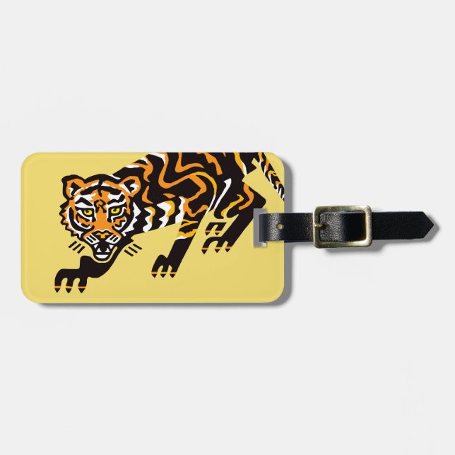 Étiquette À Bagage Graphique cool TIGER - Animal en voie de dispariti (Devant horizontal)