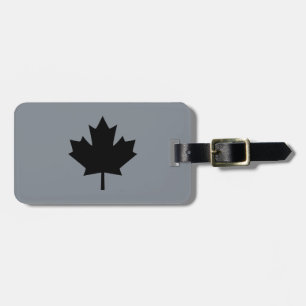 Étiquette À Bagage Graphique de la feuille d'érable noire canadienne