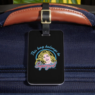 Étiquette À Bagage Graphique des lumières de Neon Retro Supergirl
