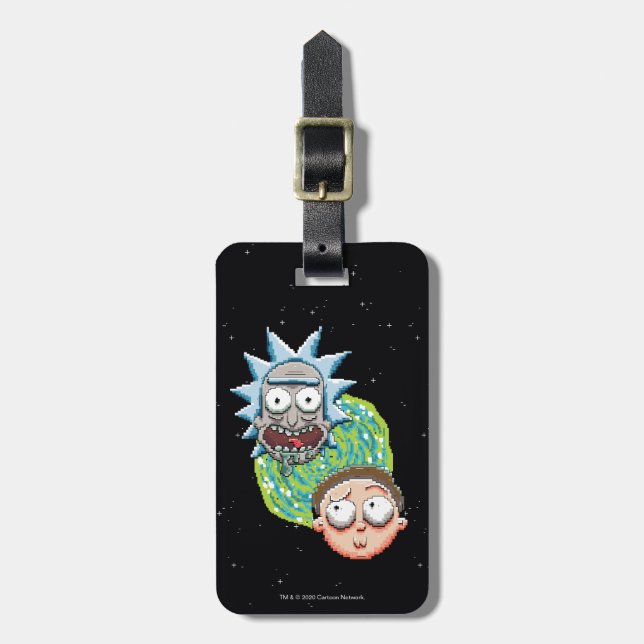 Étiquette À Bagage Graphique du portail Pixelverse Rick and Morty (Devant Vertical)