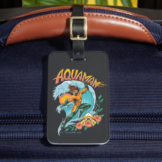 Étiquette À Bagage Graphique du Surf de levage Aquaman et Trident (Insitu Rectoal 2)