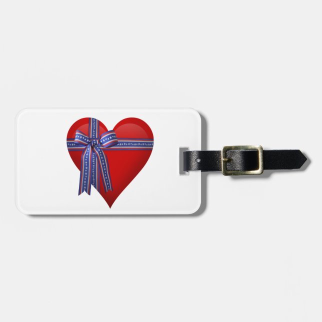 Étiquette À Bagage Graphique Patriotic Heart (Devant horizontal)