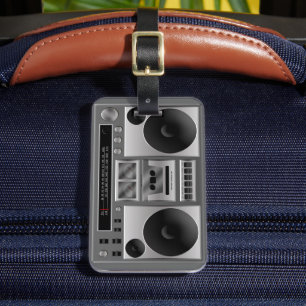 Étiquette À Bagage Graphique radio Boombox