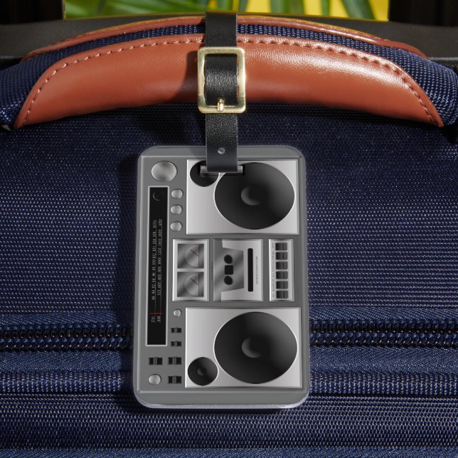 Étiquette À Bagage Graphique radio Boombox (Insitu Rectoal 2)