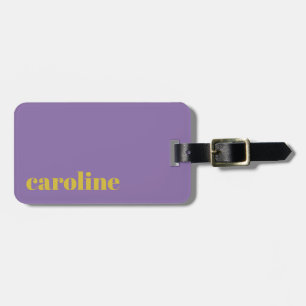 Étiquette À Bagage Gras brillant violet et jaune moderne Personnalisé