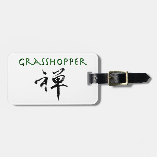 Étiquette À Bagage Grasshopper avec le symbole "Zen" (Devant horizontal)