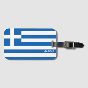 Étiquette À Bagage Grèce Nationale Drapeau Patriotique