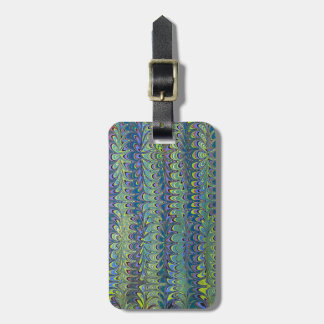 Étiquette À Bagage Green Modern Marbling Molly's Garden motif