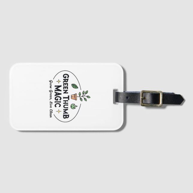 Étiquette À Bagage Green Thumb Magic | Urban Gardening T-Shirt (Devant Horizontal)