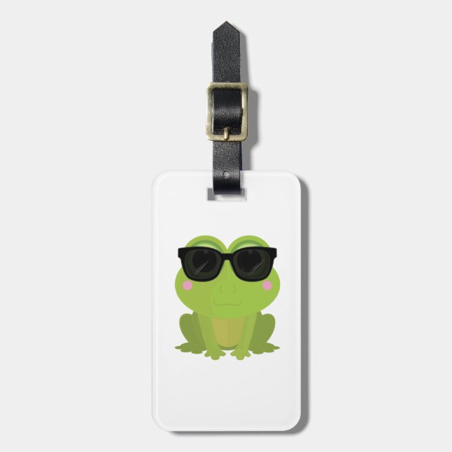 Étiquette À Bagage Grenouille cool (Devant Vertical)