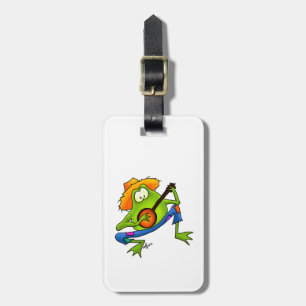 Étiquette À Bagage Grenouille de Bluegrass de banjo