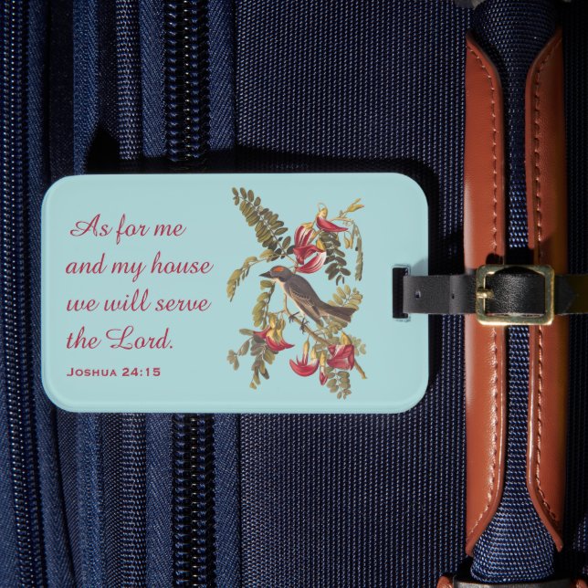 Étiquette À Bagage Grey Kingbird et la Bible Verse (Insitu Rectoal 4)