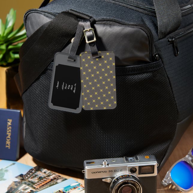 Étiquette À Bagage Grey Modern Luggage Tag (Recto & Verso)