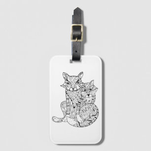 Étiquette À Bagage Griffonnage de Fox de Boho