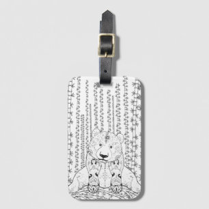 Étiquette À Bagage Griffonnage en bambou de panda