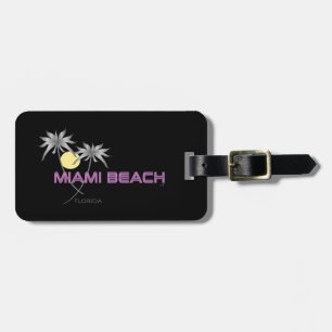 Étiquette À Bagage Gris rose de Miami Beach