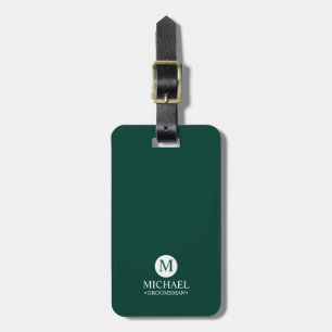 Étiquette À Bagage Groomsmen Personnalisé Classique Monogramme et nom