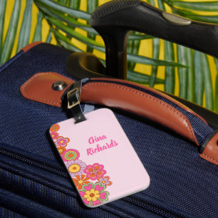 Étiquette À Bagage Groovy Rétro Années 60 Hippie