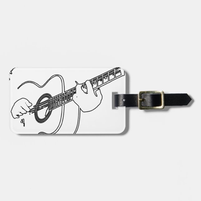 Étiquette À Bagage guitare acoustique (Devant horizontal)