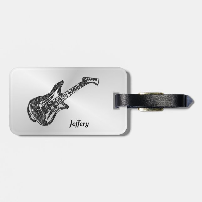 Étiquette À Bagage Guitare électrique sur Silver Personal (Dos horizontal)