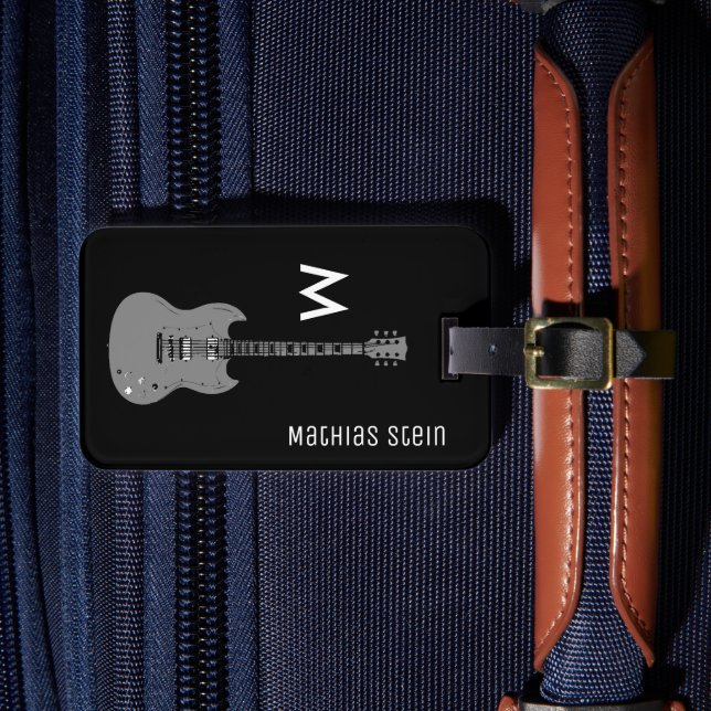Étiquette À Bagage Guitare électrique, voyageur musicien (Insitu Rectoal 4)