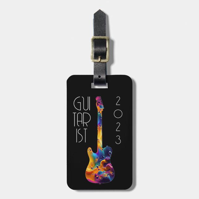 ÉTIQUETTE À BAGAGE GUITARISTE 2023 CADEAU DE BANDE DE GUITARISTE COLO (Devant Vertical)