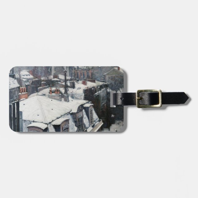 Étiquette À Bagage Gustave Caillebotte - Toits dans la neige (Devant horizontal)